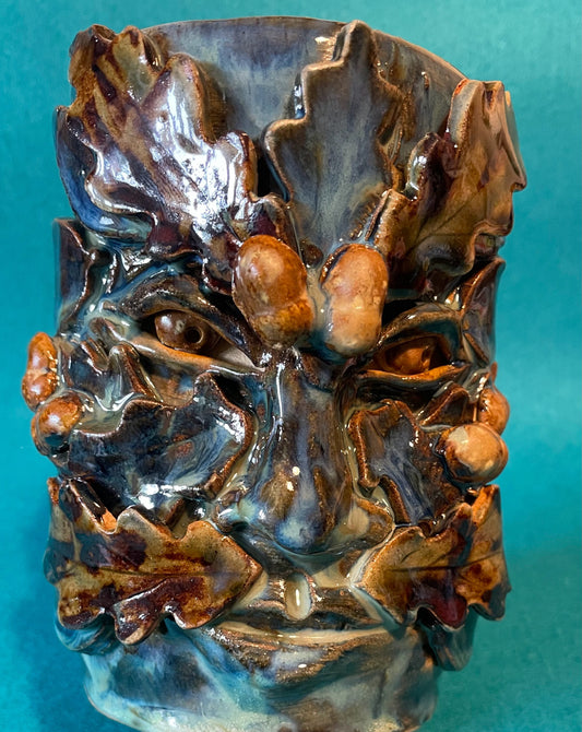 Green Man Feather Pot